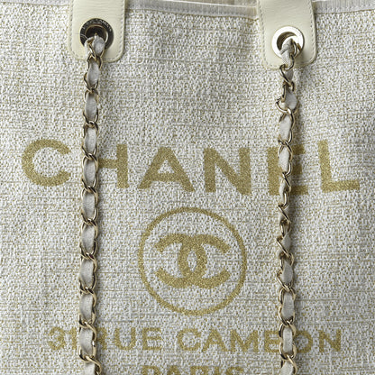 Chanel Canvas Large Deauville Tote Ivory 11 of 13