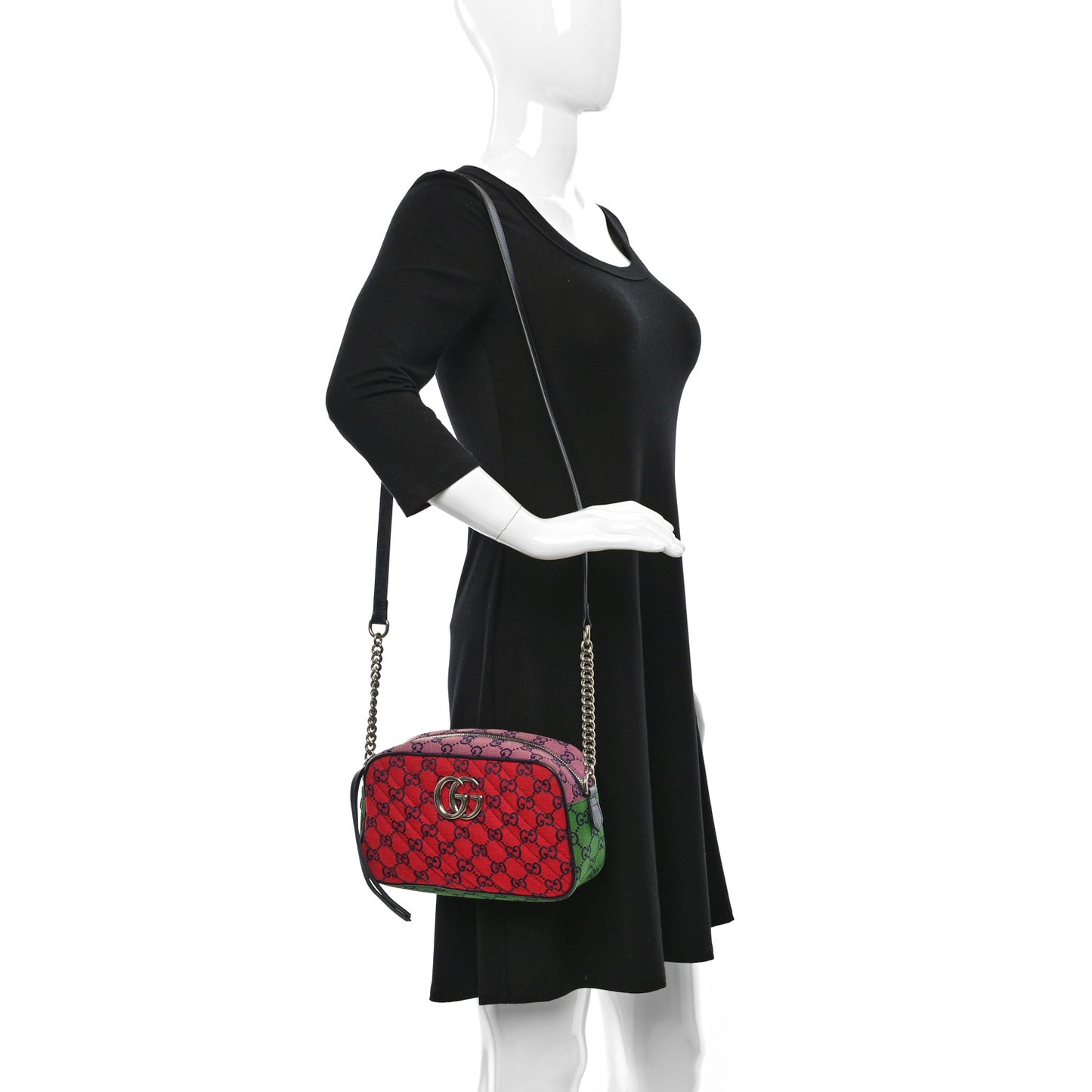 Monogram Multicolor Matelasse Diagonal Small GG Marmont Chain Shoulder Bag Red Blue Yellow Green Pink