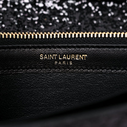 Saint Laurent Glitter Classic Monogram Galactica Chain Wallet Black 6 of 10