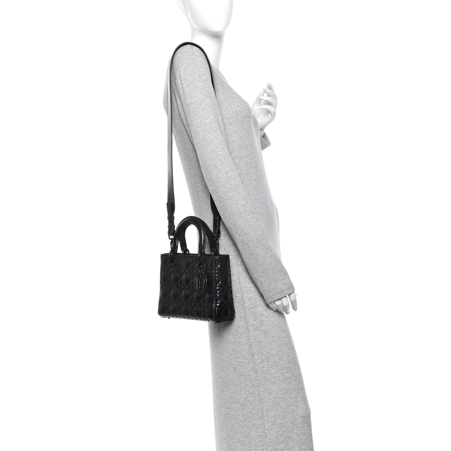 Calfskin Cannage Diamond Small My ABCDior Lady Dior Black