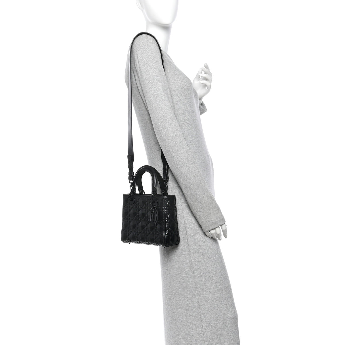 Christian Dior Calfskin Cannage Diamond Small My ABCDior Lady Dior Black 2 of 10