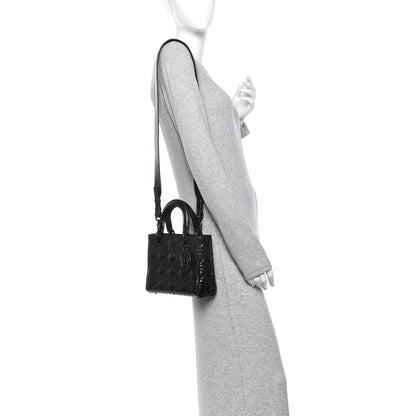 Christian Dior Calfskin Cannage Diamond Small My ABCDior Lady Dior Black 2 of 10