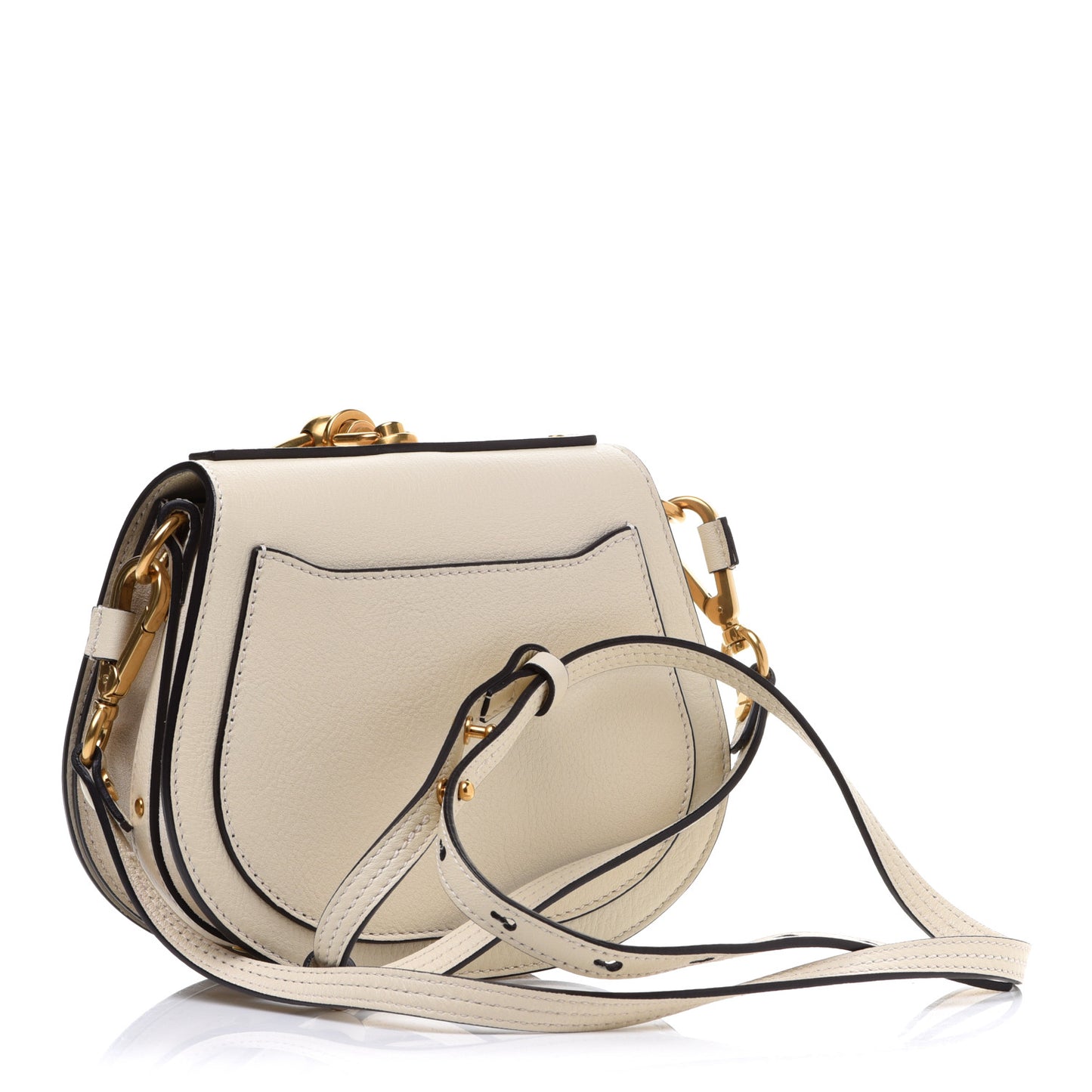 Calfskin Suede Small Nile Bracelet Bag Off White