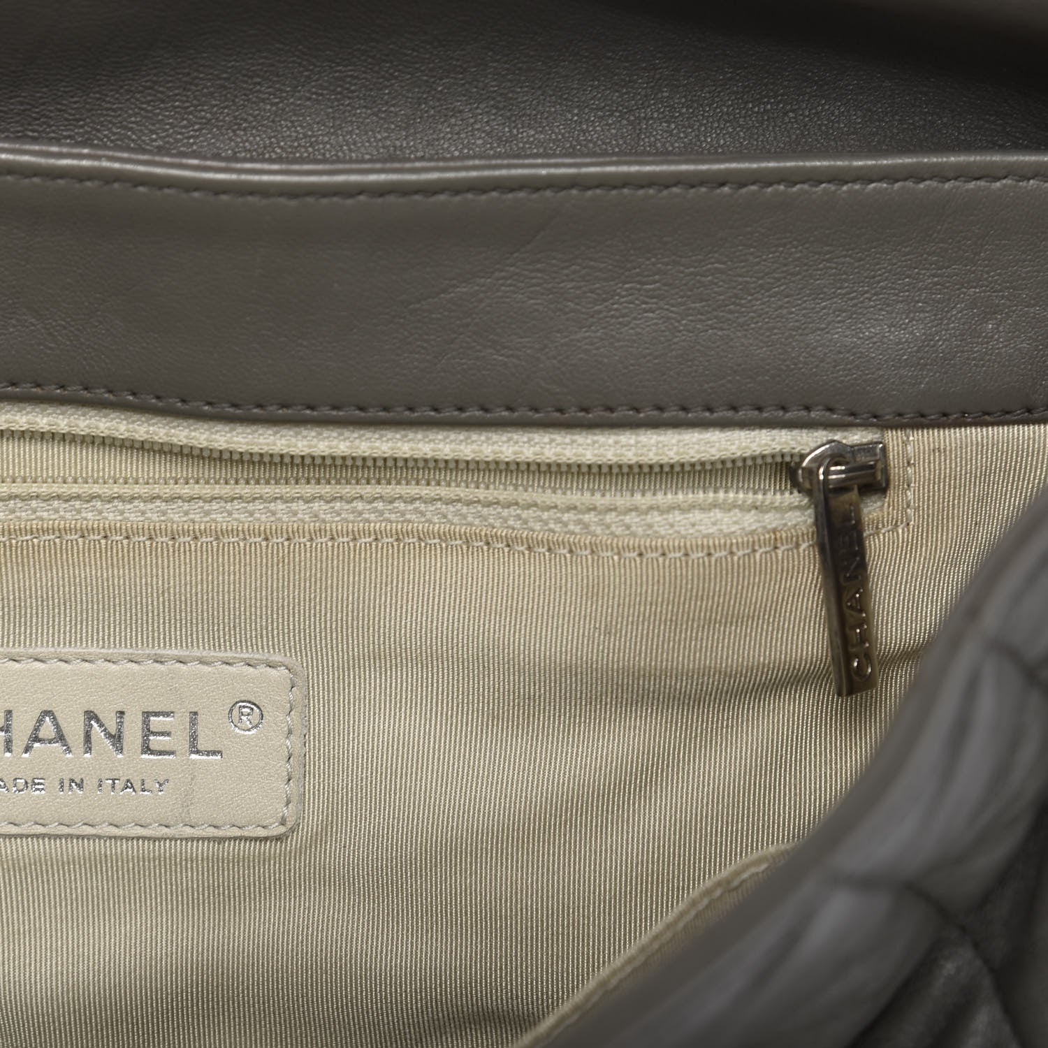 Chanel Washed Lambskin Quilted Maxi Chain Around Flap Taupe 9 of 12