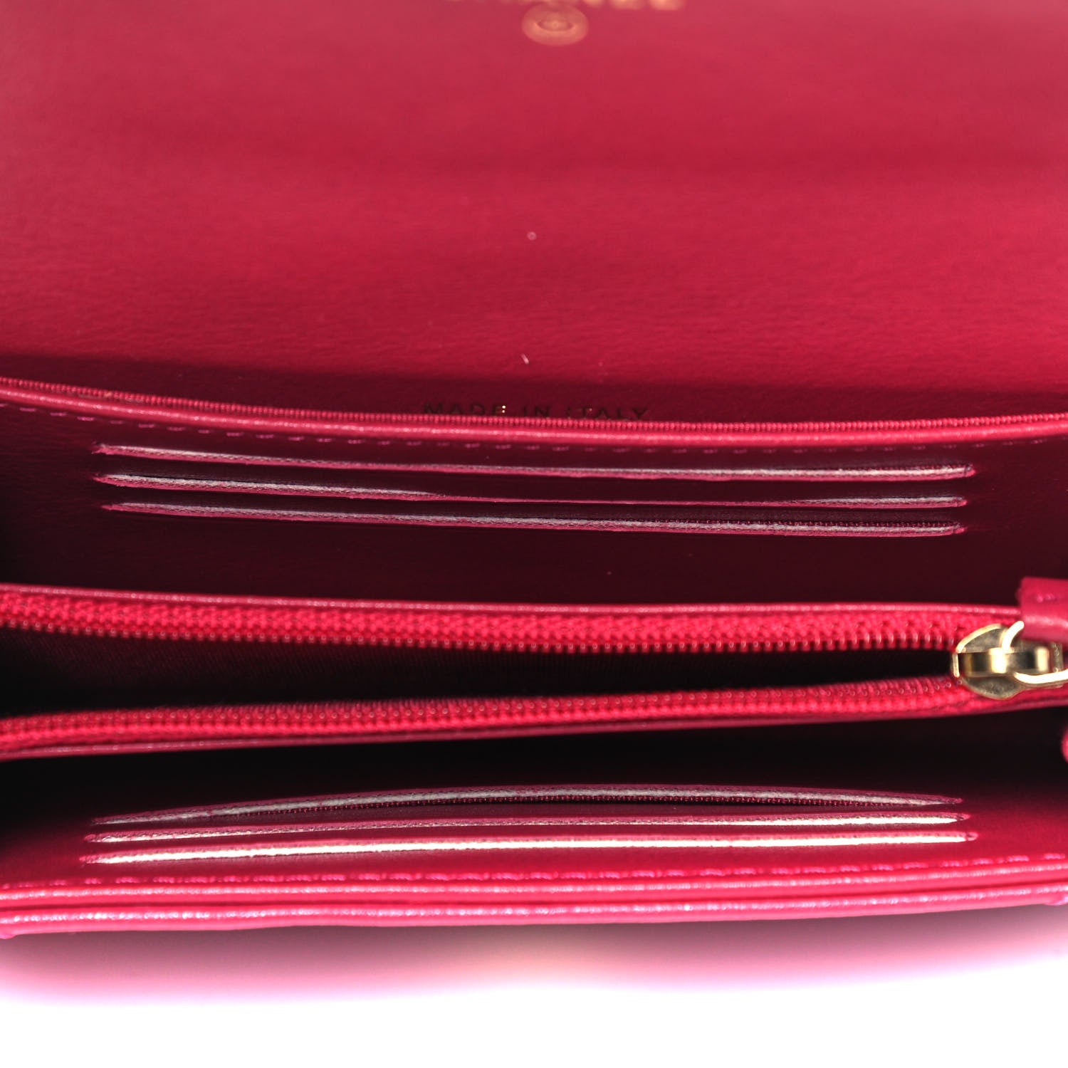 Chanel Calfskin Chevron Quilted Compact Flap Wallet Dark Pink 5 of 8