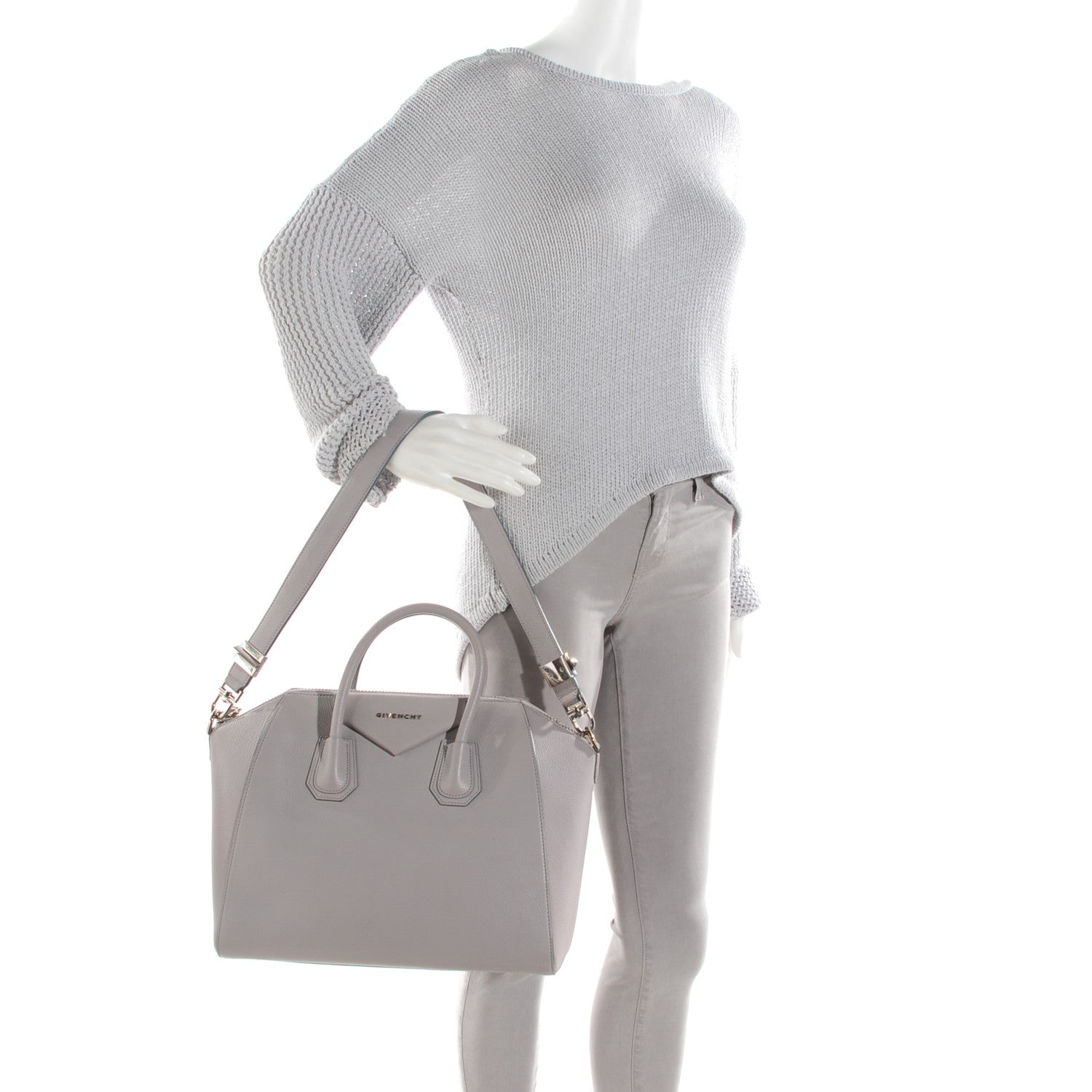 Givenchy Sugar Goatskin Medium Antigona Pearl Grey 2 of 7