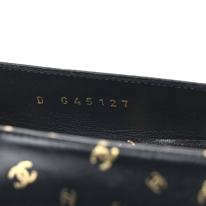 Chanel Lambskin Patent Calfskin Printed CC Cap Toe Ballerina Flats 37 Black Gold 7 of 8