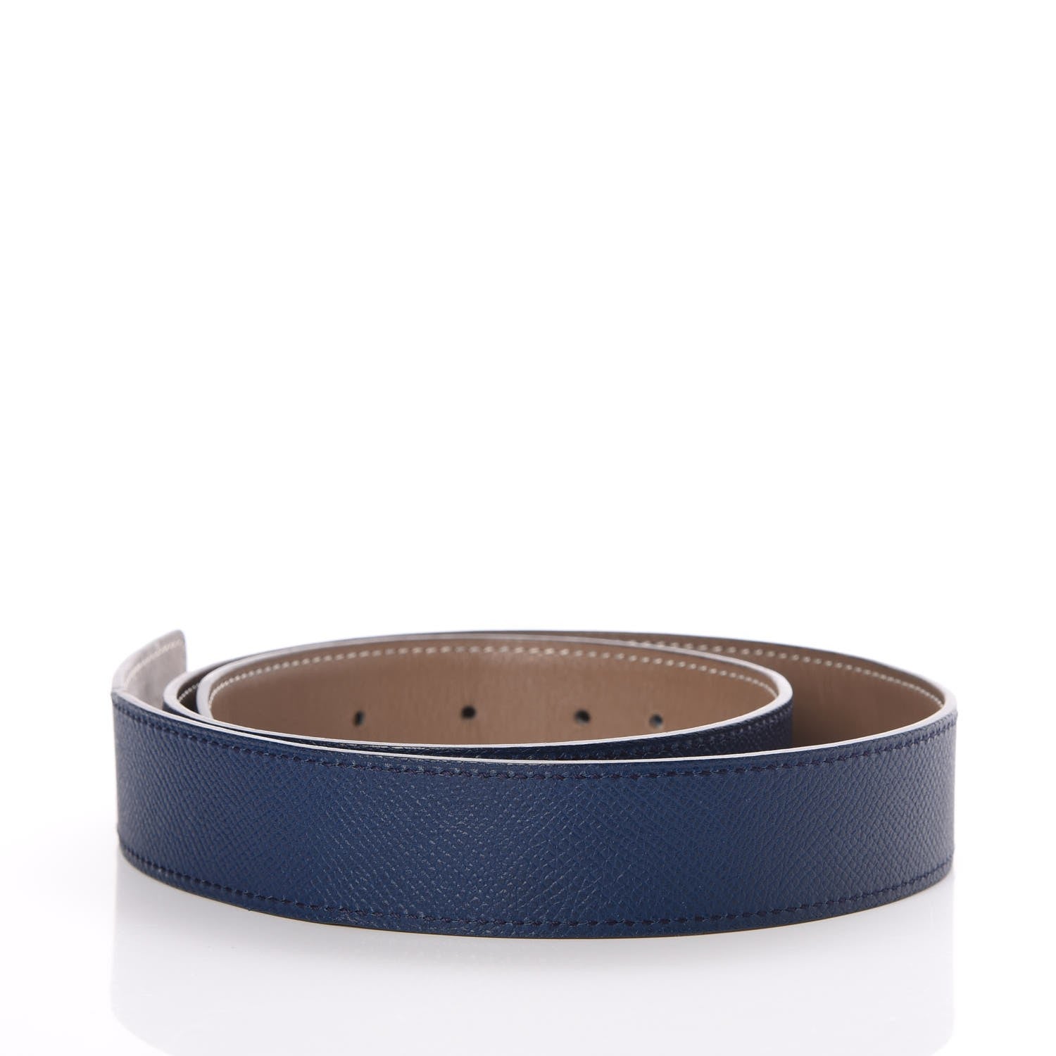 Hermes Swift Epsom 32mm Belt Strap 80 Etoupe Bleu de Malte 2 of 5