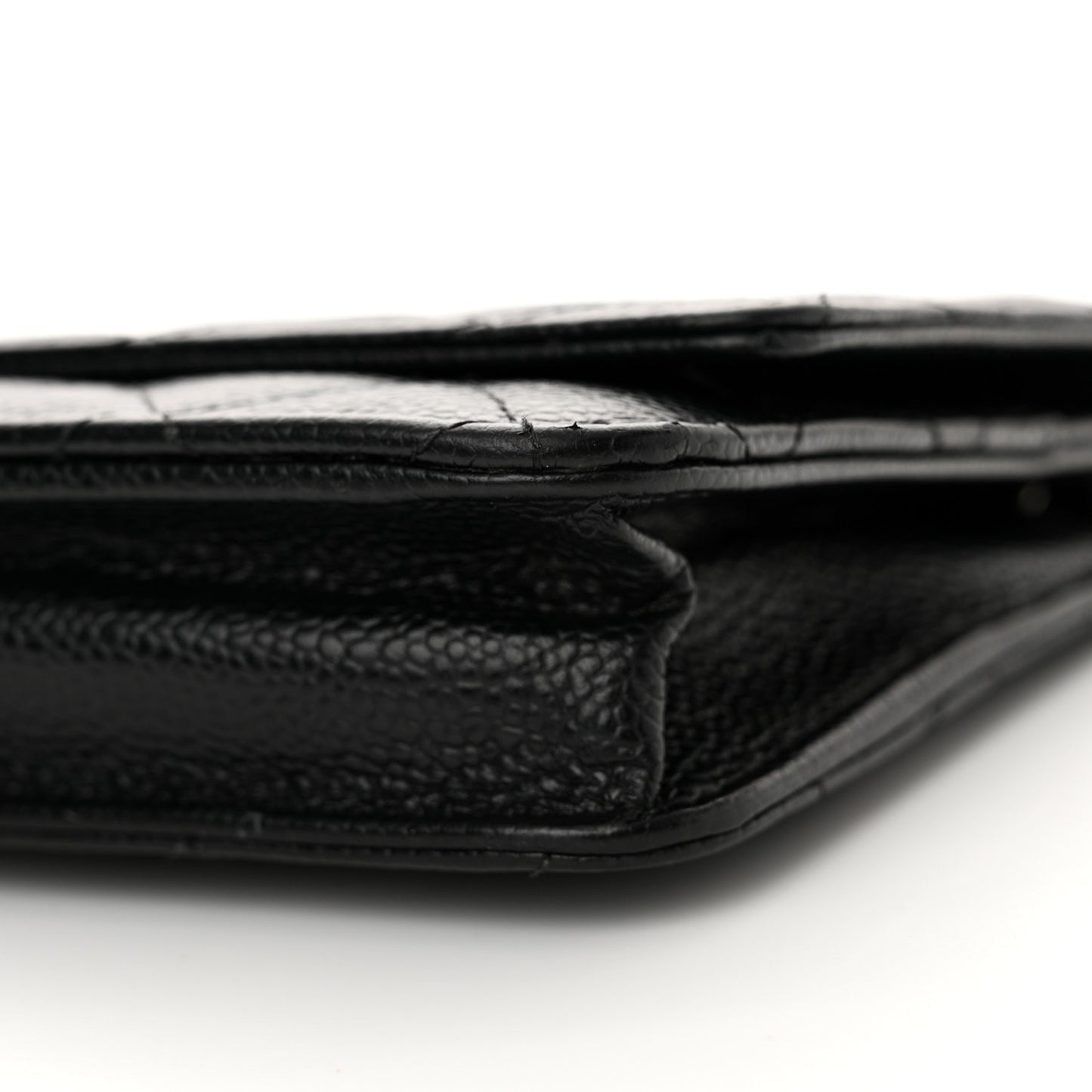 Caviar Quilted Wallet on Chain WOC Black