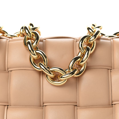 Bottega Veneta Lambskin Maxi Intreccio Padded Chain Cassette Crossbody Bag Almond 9 of 9