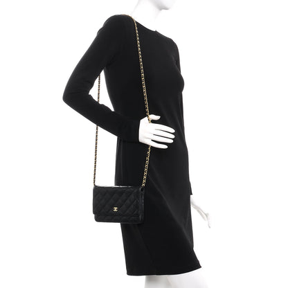 Chanel Caviar Quilted Wallet On Chain WOC Black 2 of 8