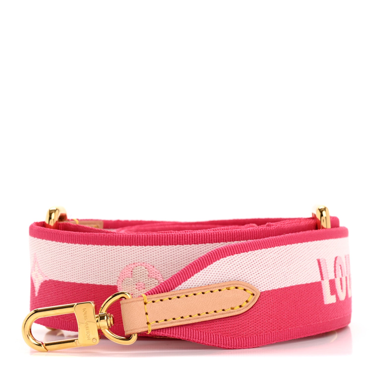 Louis Vuitton Jacquard Neverfull BB Shoulder Strap Pink Peony 1 of 10