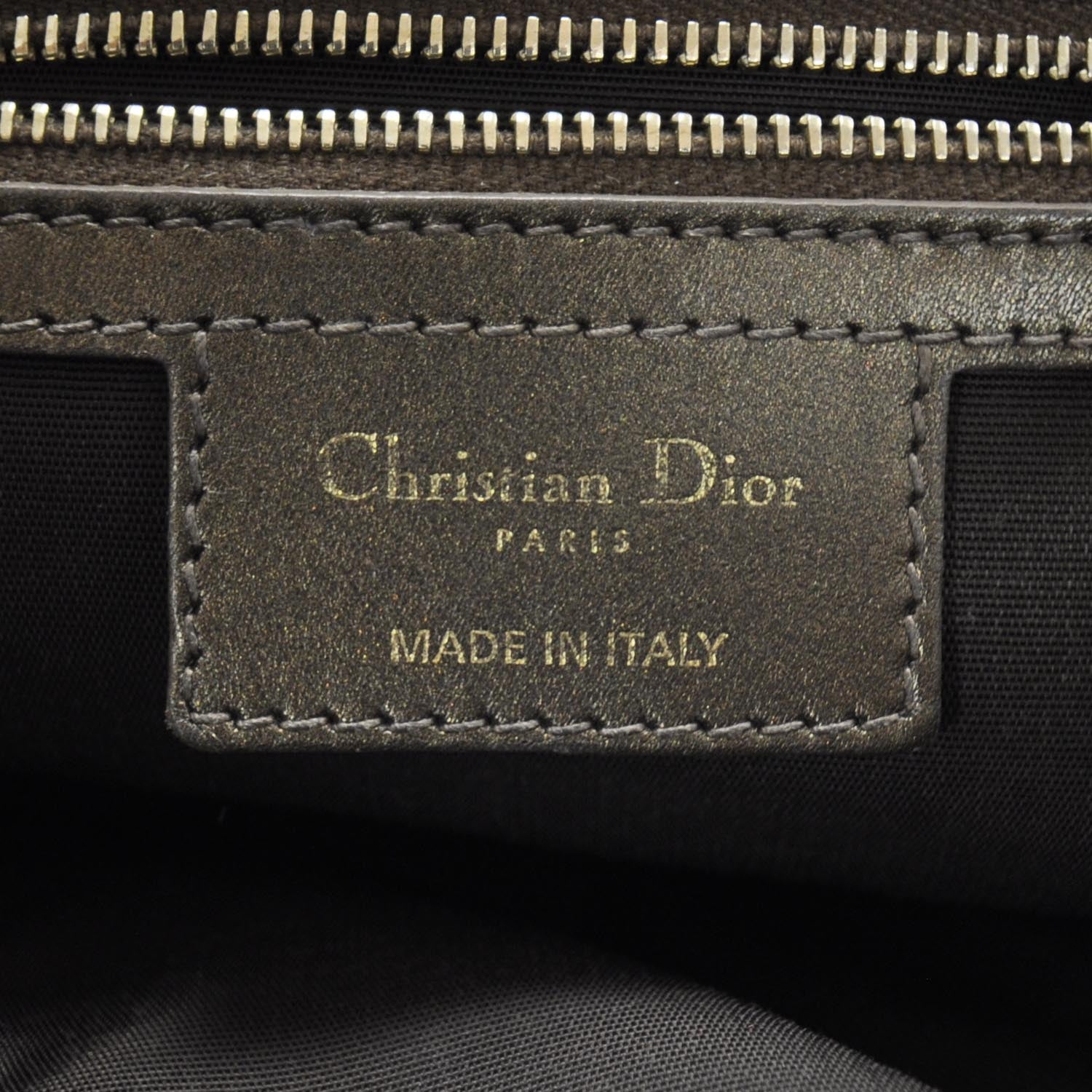 Christian Dior Coated Canvas Cannage Medium Panarea Tote Bronze 6 of 7