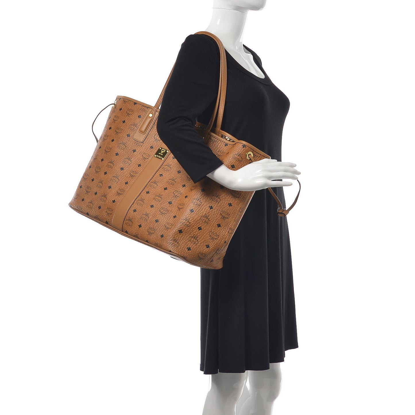 Visetos Large Liz Reversible Shopper Tote Cognac