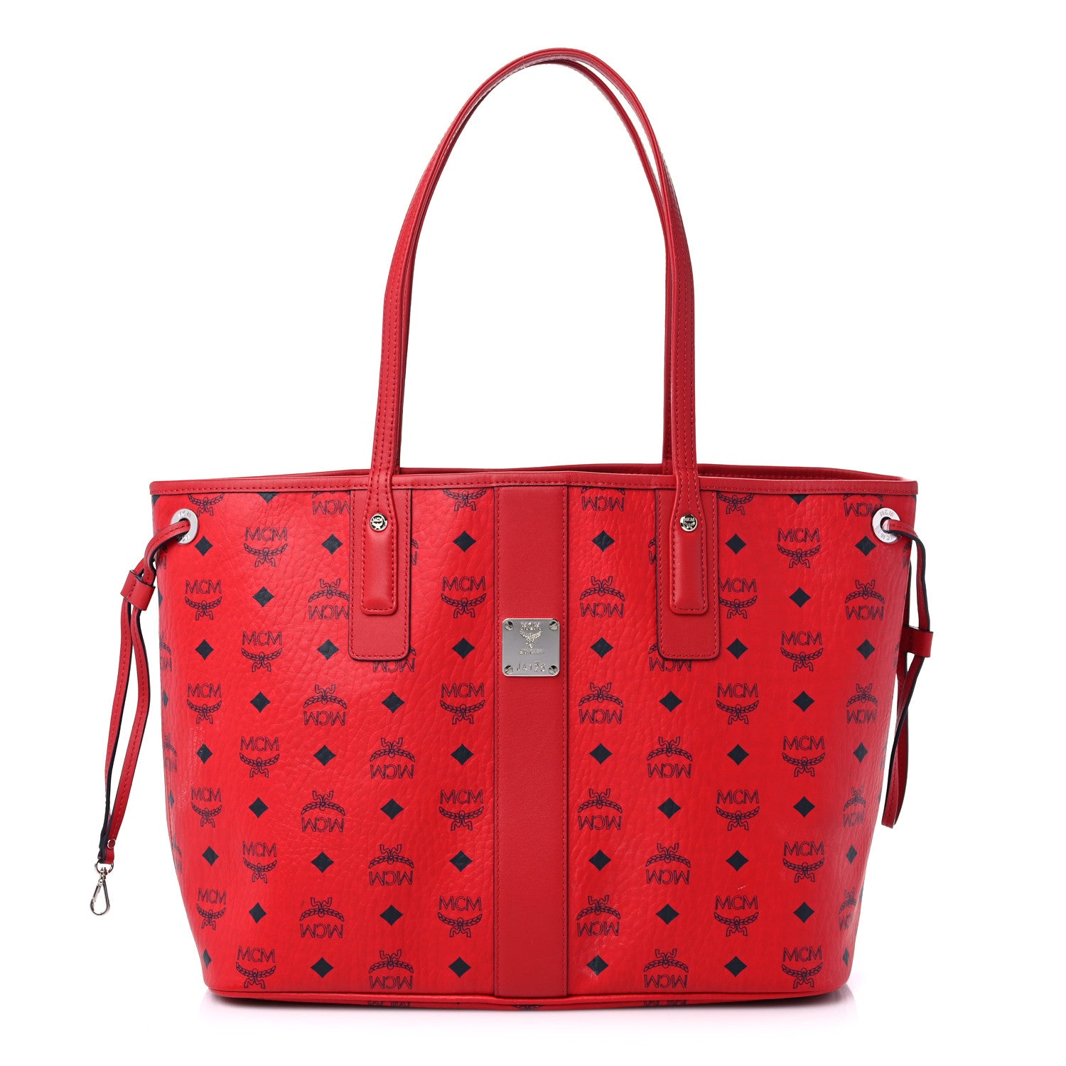 MCM Visetos Medium Liz Reversible Shopper Tote Ruby Red 1 of 16