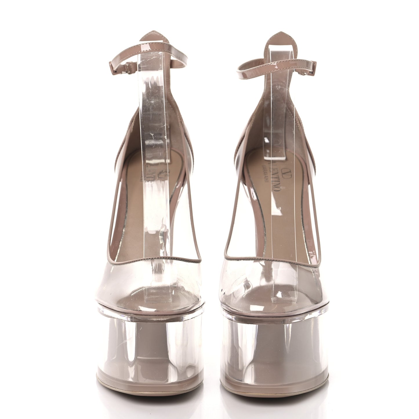 Patent PVC Tan-Go 55/155mm Platform Pumps 39.5 Rose Cannelle