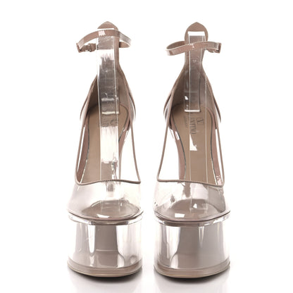 Valentino Garavani Patent PVC Tan-Go 55/155mm Platform Pumps 39.5 Rose Cannelle 3 of 10