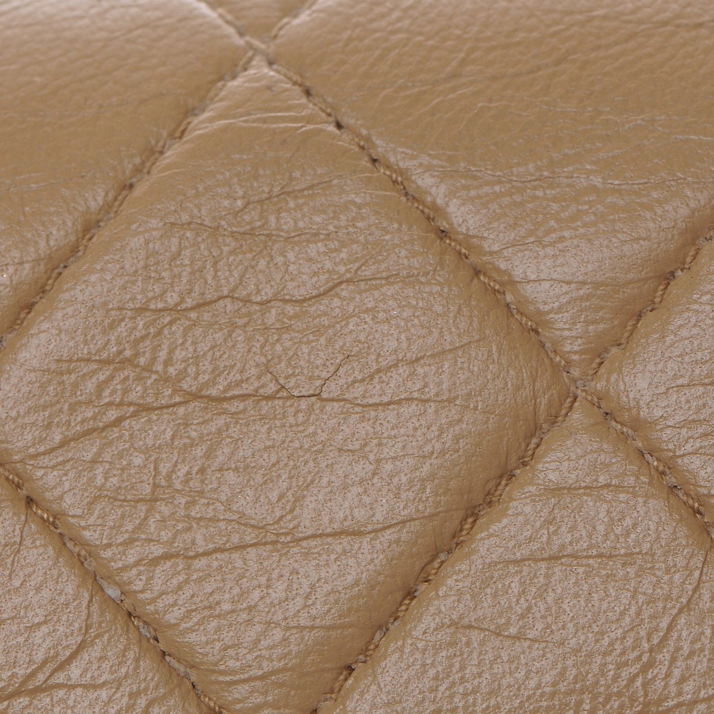 Lambskin Quilted Mini Square Flap Beige