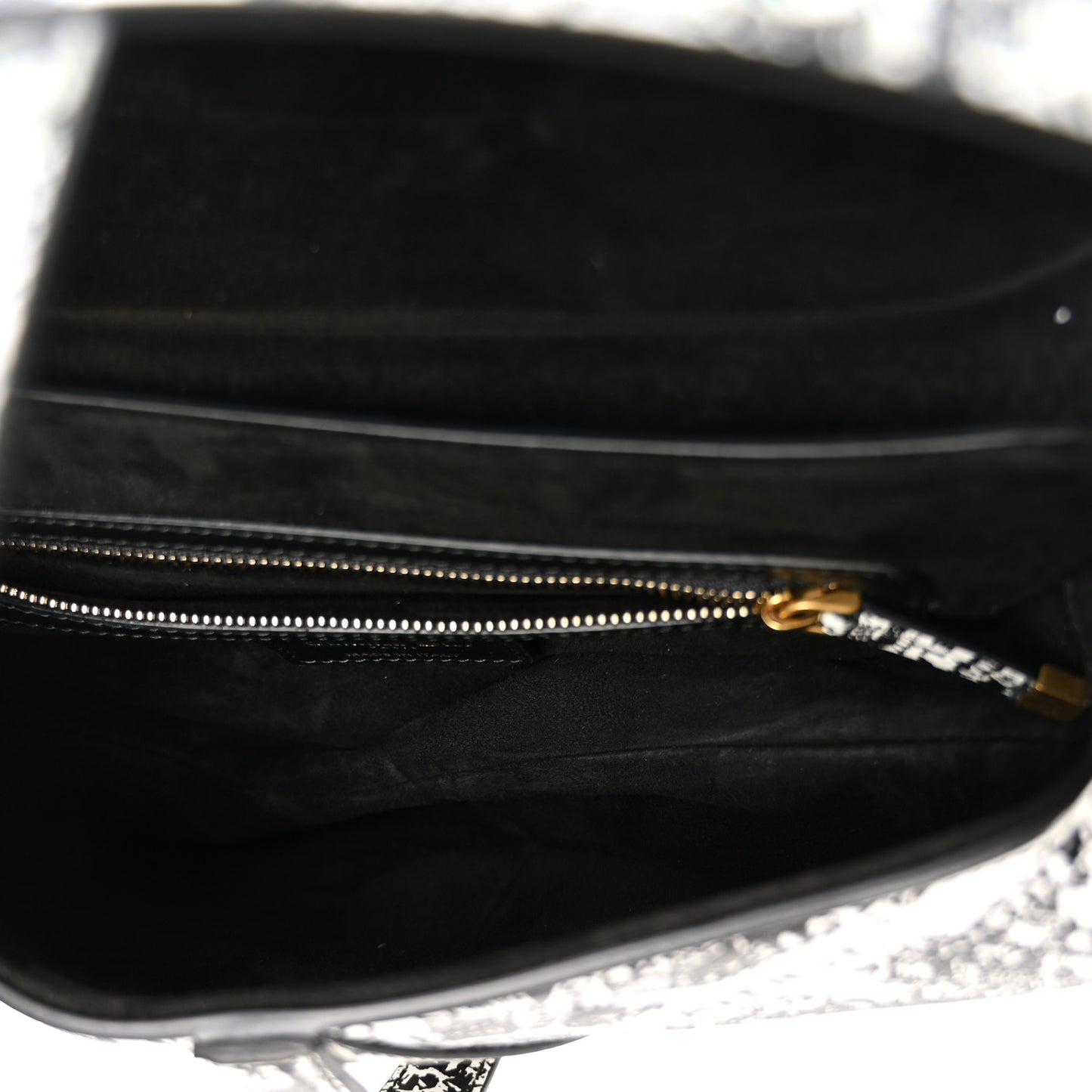 Calfskin Plan De Paris Printed Saddle Bag With Strap White Black