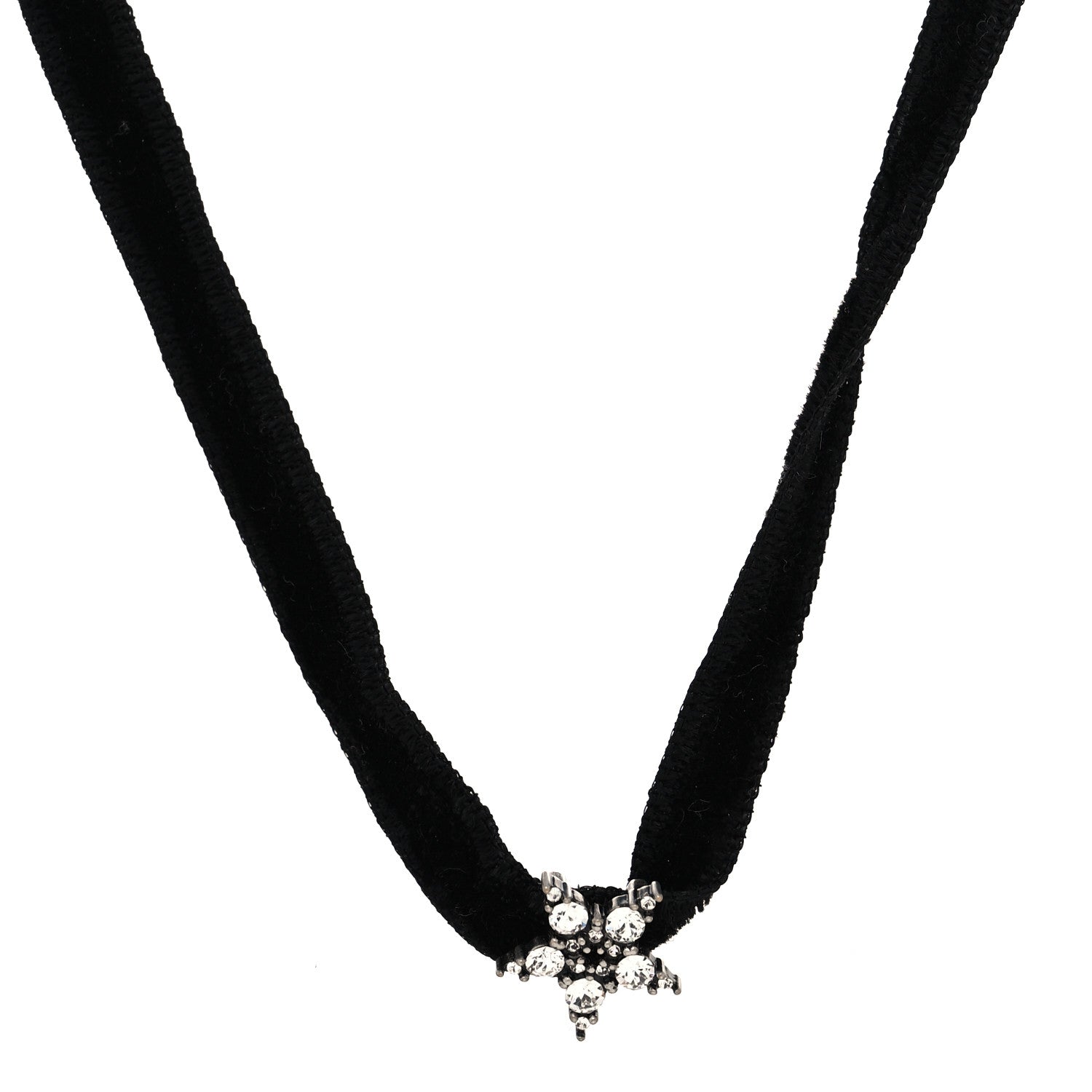 Christian Dior Velvet Crystal Star Choker Necklace Black 2 of 5