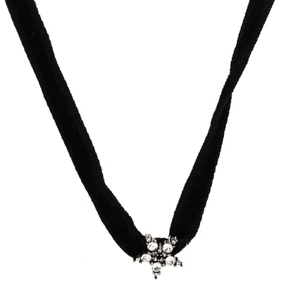 Christian Dior Velvet Crystal Star Choker Necklace Black 2 of 5