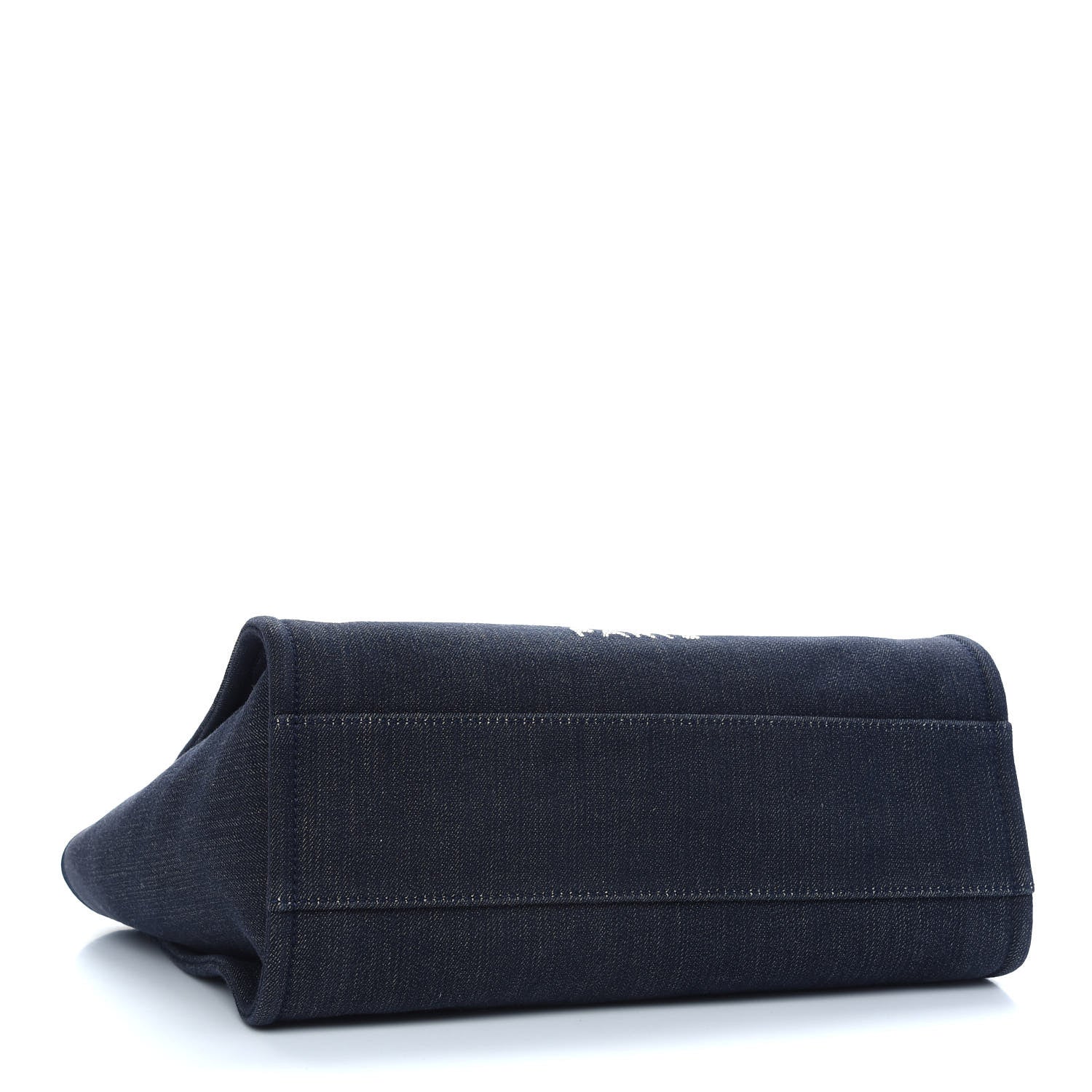 Chanel Denim Small Deauville Tote Dark Blue 4 of 9