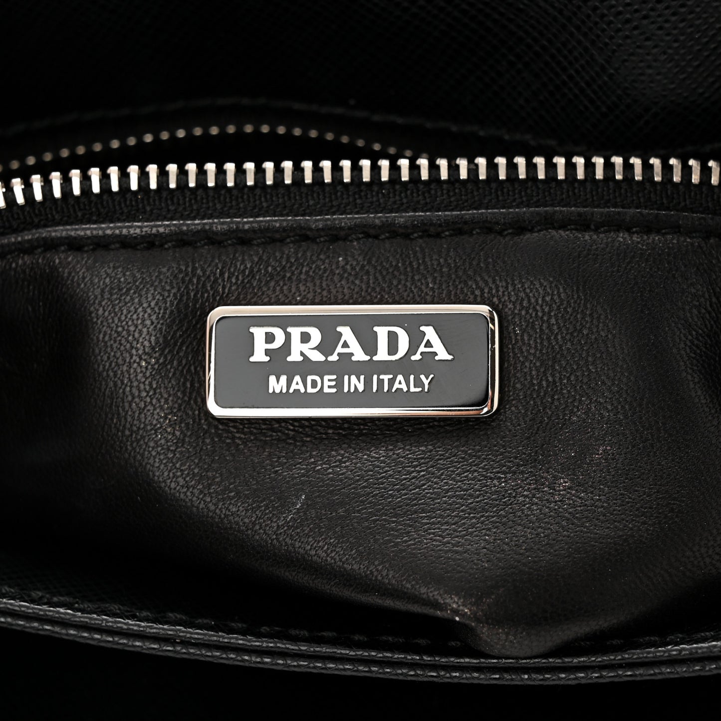 Saffiano Tessuto Nylon Chain Shoulder Bag Black