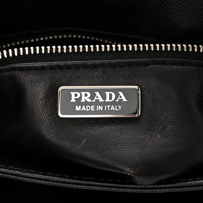 Prada Saffiano Tessuto Nylon Chain Shoulder Bag Black 6 of 11