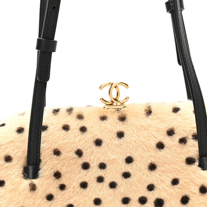 Chanel Pony Hair Cheetah Print Pretty CC Clutch With Strap Light Beige Black 8 of 11