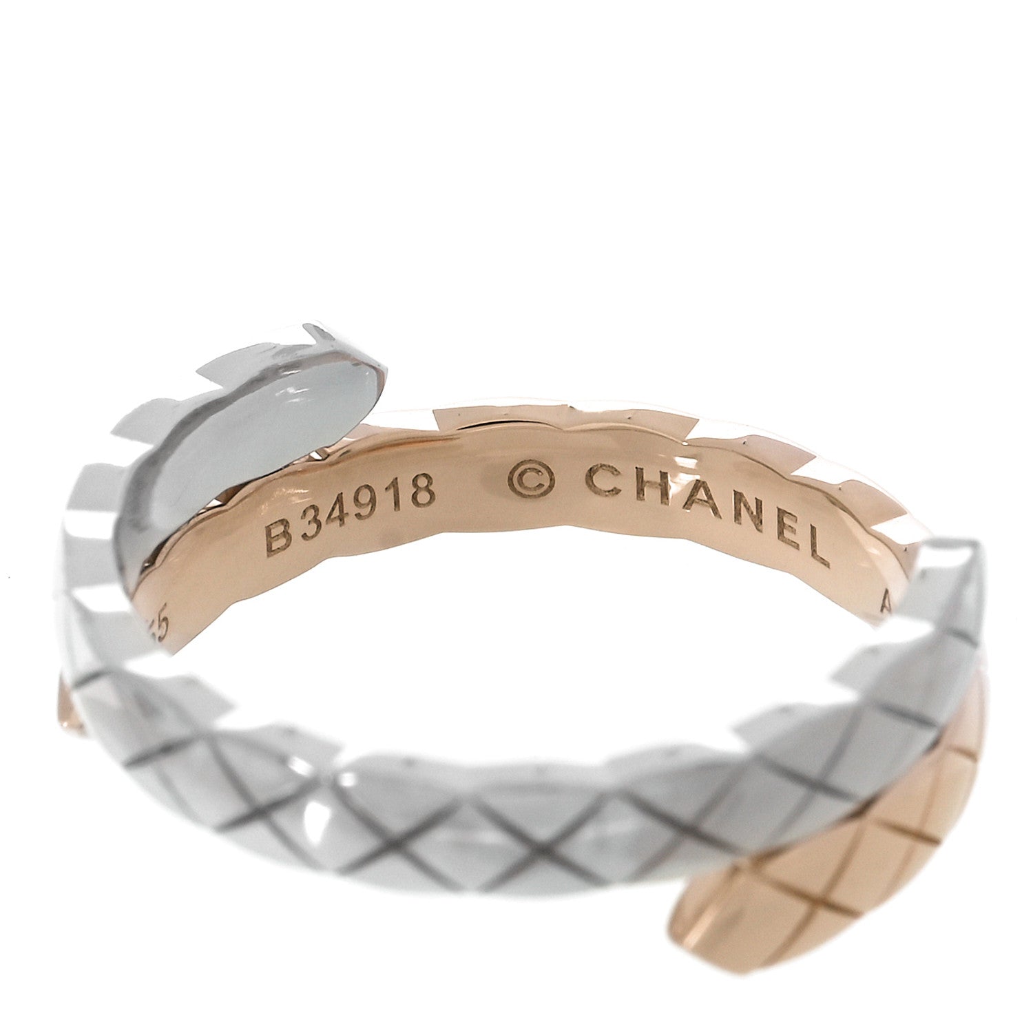 Chanel 18K White Beige Gold Diamond Coco Crush Toi et Moi Ring 55 7.25 4 of 5