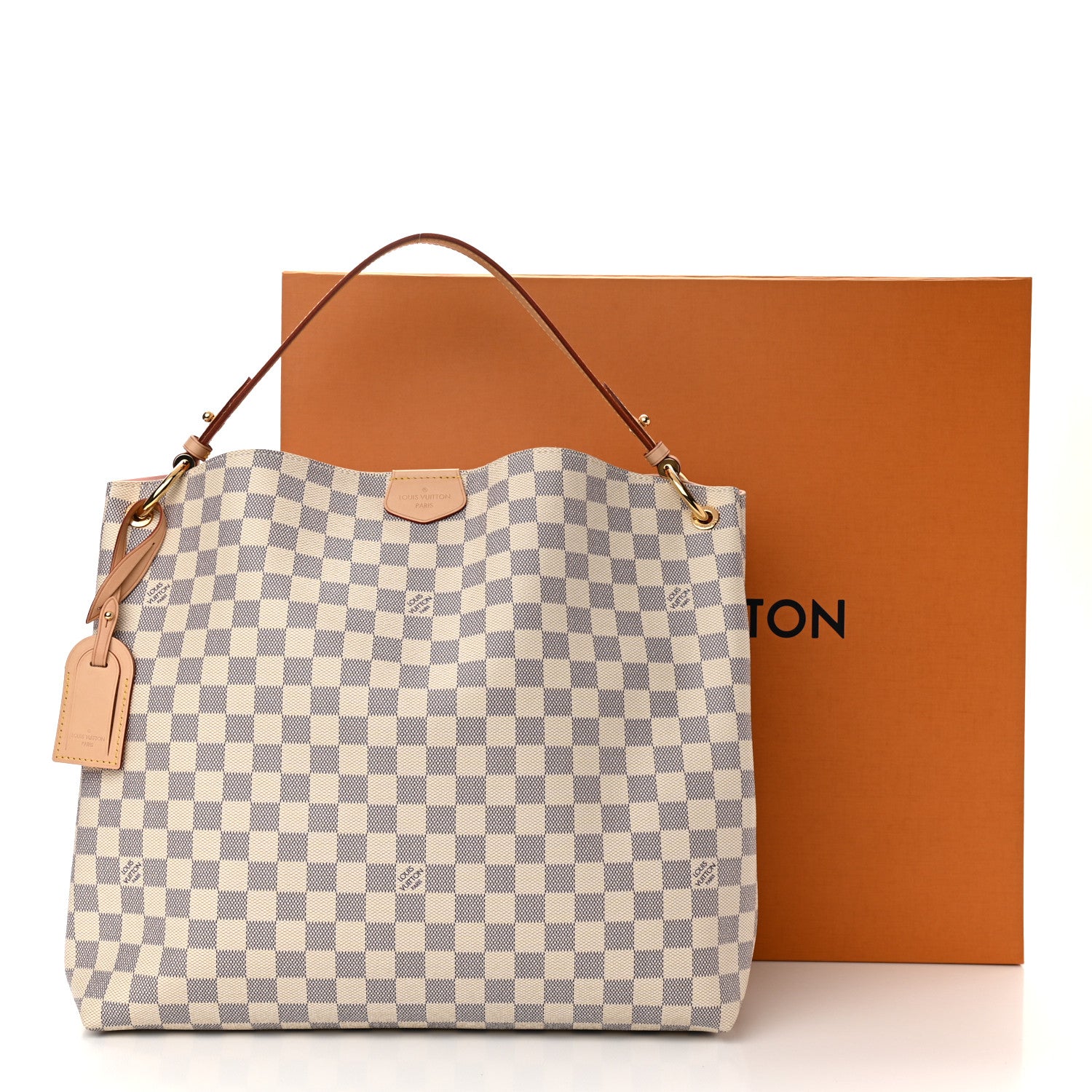 Louis Vuitton Damier Azur Graceful MM Rose Ballerine 9 of 9