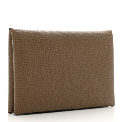Hermes Epsom Calvi Card Case Etoupe 2 of 7
