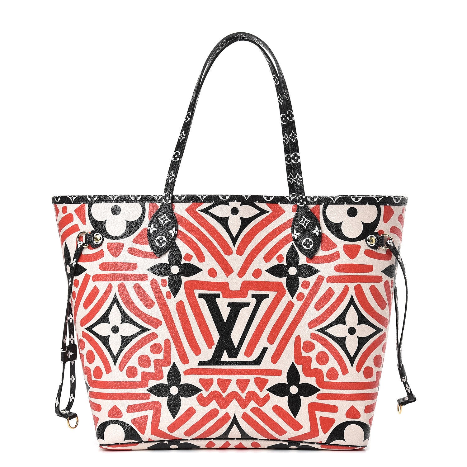 Louis Vuitton Monogram Giant Crafty Neverfull MM Creme Rouge Black 1 of 9