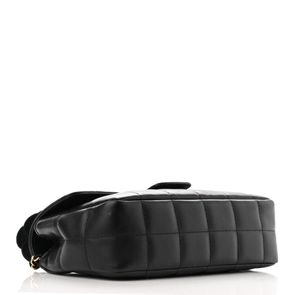 Chanel Lambskin Quilted Mini Chocolate Bar Camellia Flap Black 4 of 11