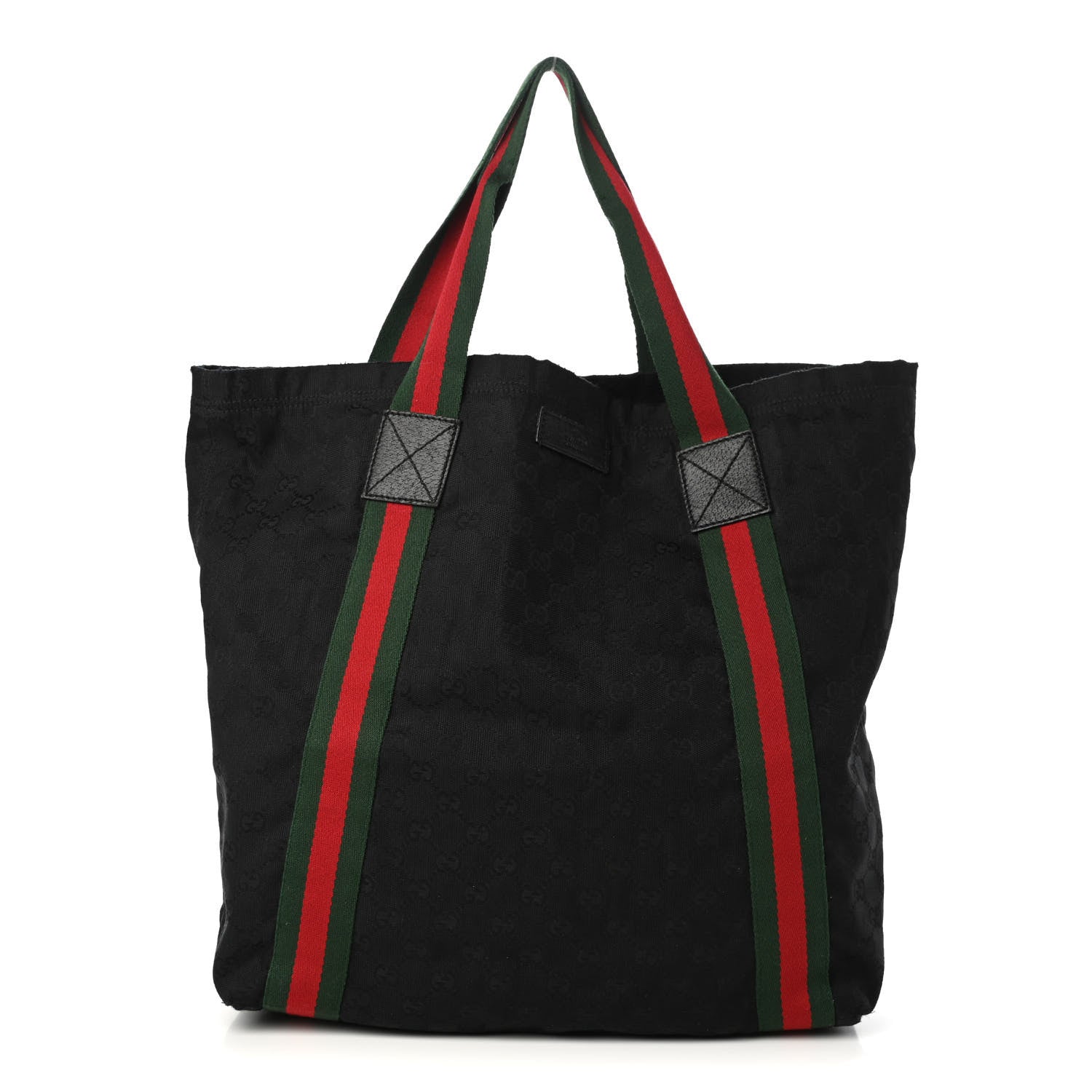 Gucci GG Monogram Medium Web Handle Vertical Tote Black 1 of 10