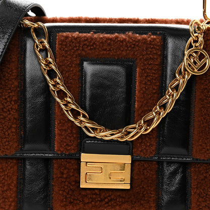 Fendi Agnello Old Shine Shearling F is Fendi Embossed Kan U Shoulder Bag Black Foresta 7 of 9