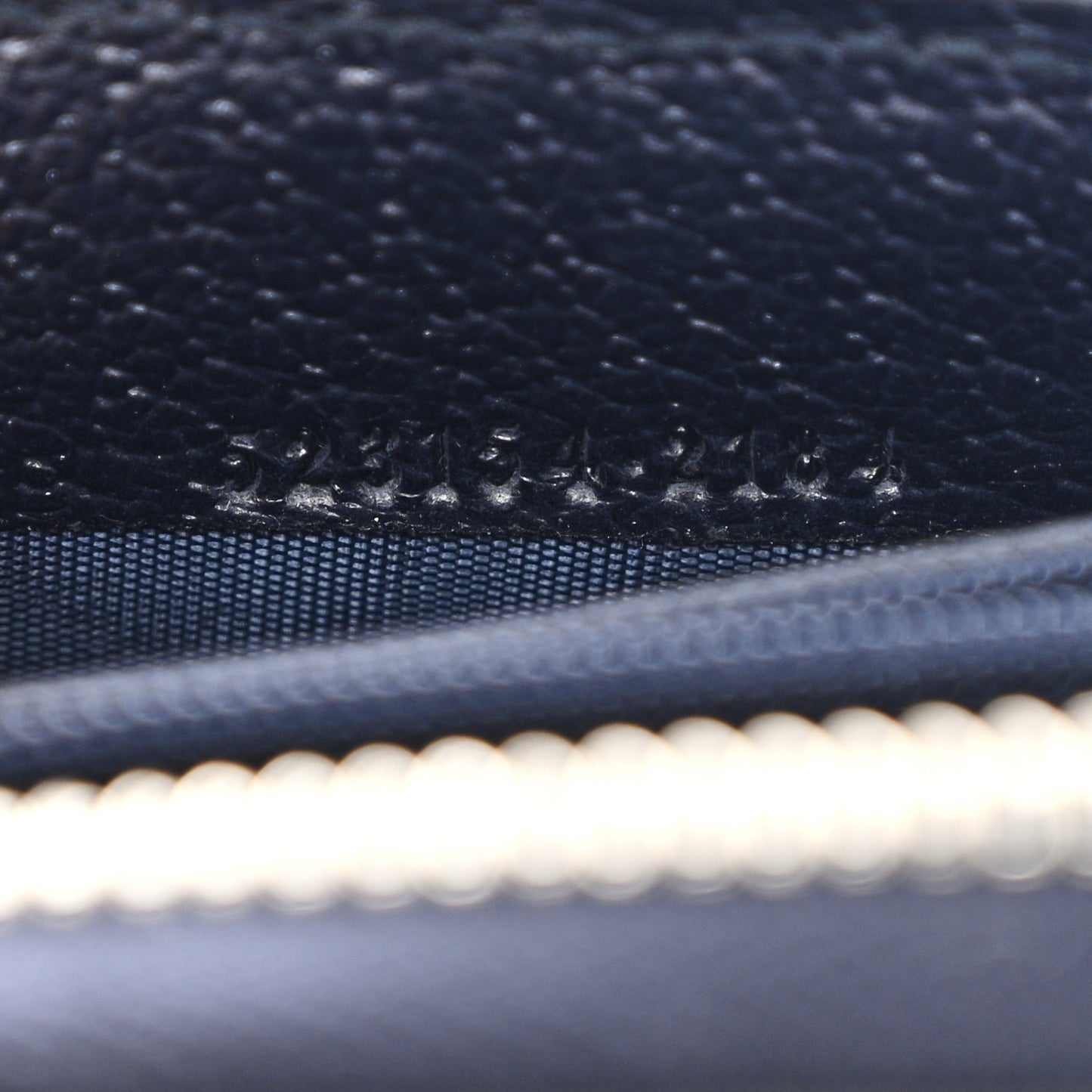 GG Supreme Monogram Textured Dollar Calfskin Web Ophidia Zip Around Wallet Beige Blue