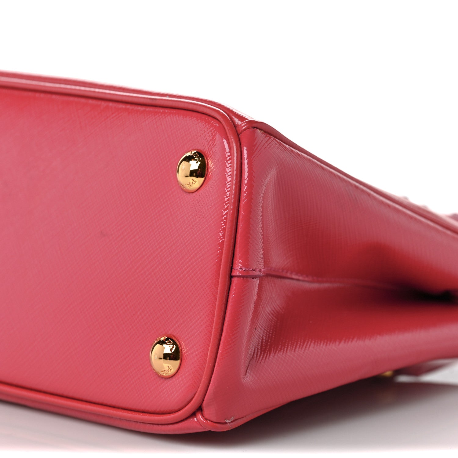 Prada Saffiano Vernice Mini Galleria Double Zip Tote Peonia 9 of 9