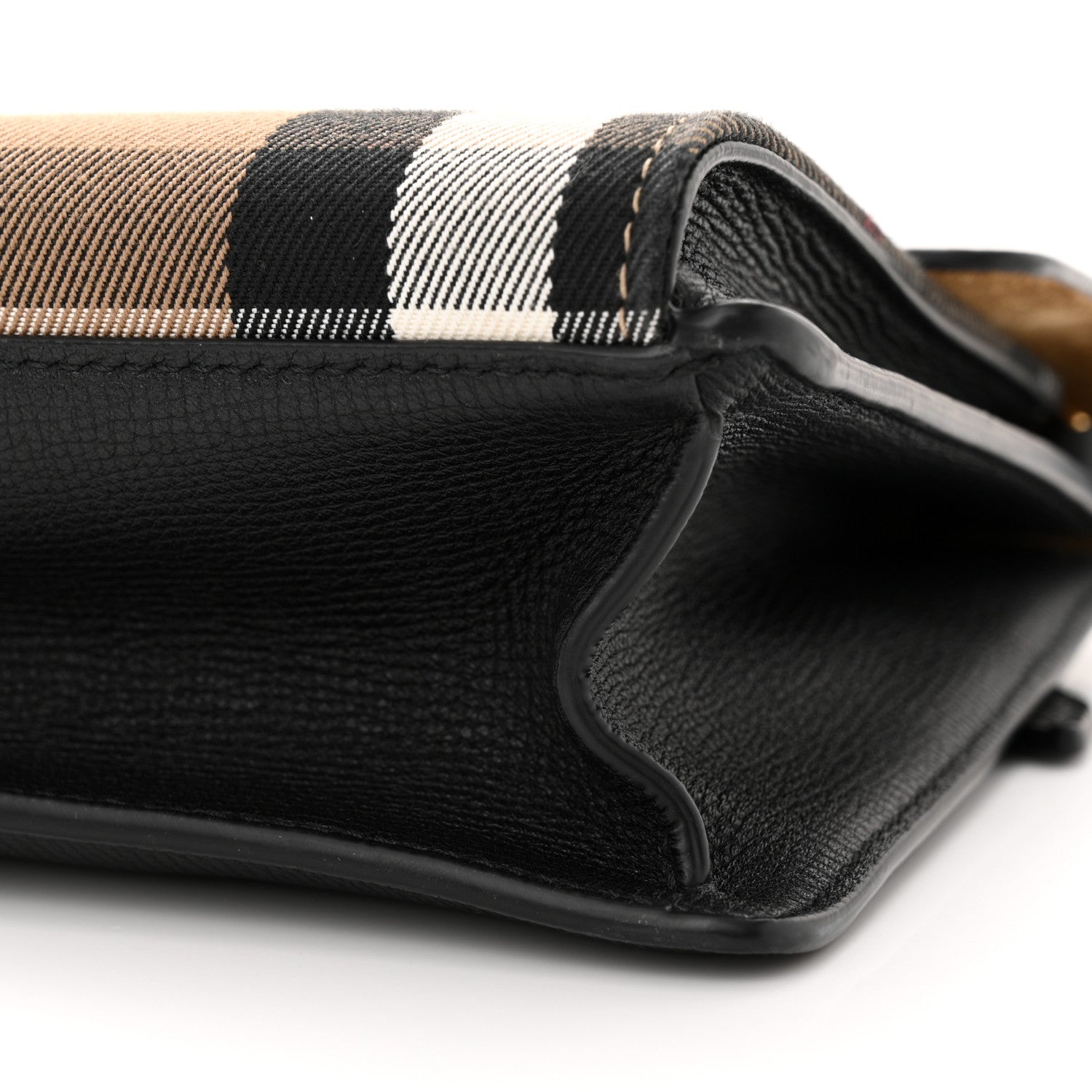 Burberry Derby Calfskin House Check Small Macken Crossbody Bag Black 9 of 10