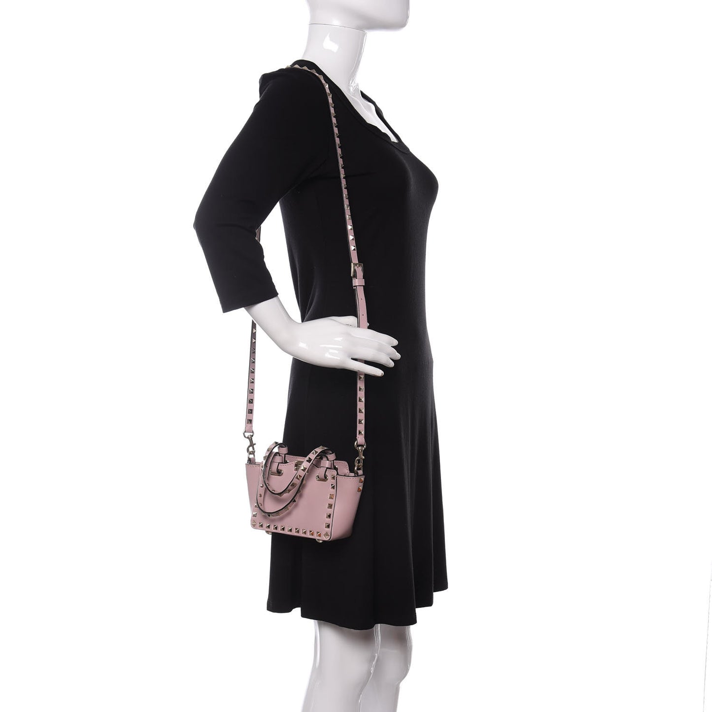 Vitello Micro Rockstud Tote Cipria