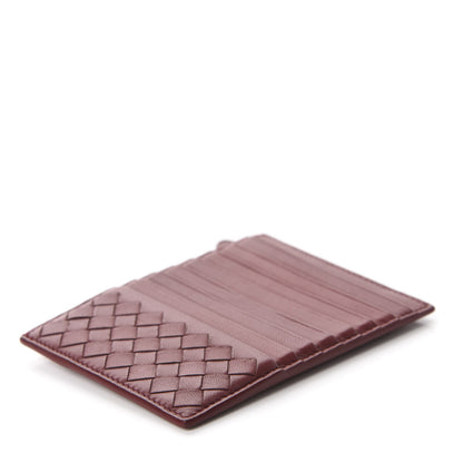 Bottega Veneta Calfskin Intrecciato Zip Card Holder Bordeaux 4 of 10