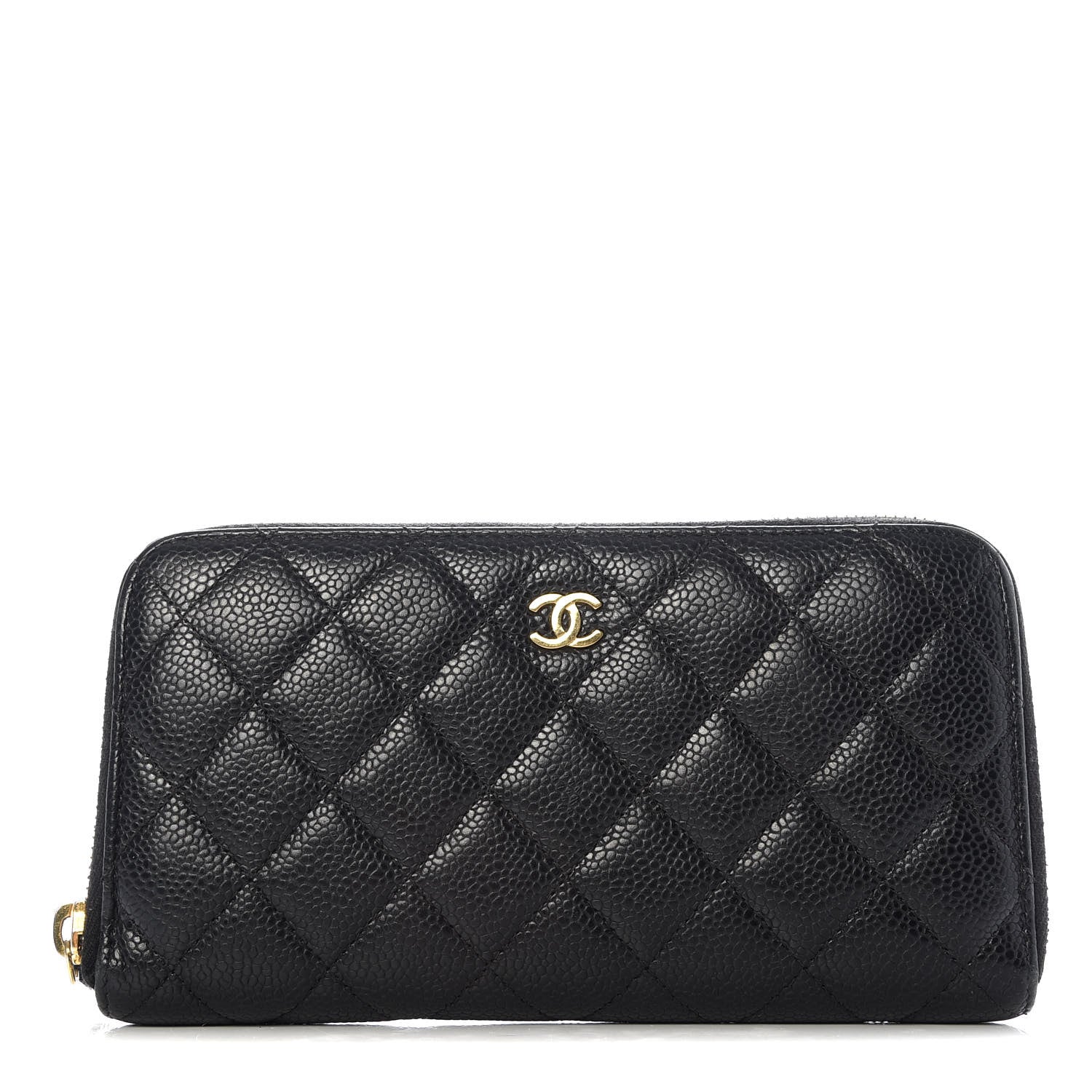 Chanel Caviar Quilted Large Gusset Zip Around Wallet Black 1 of 7