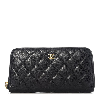 Chanel Caviar Quilted Large Gusset Zip Around Wallet Black 1 of 7