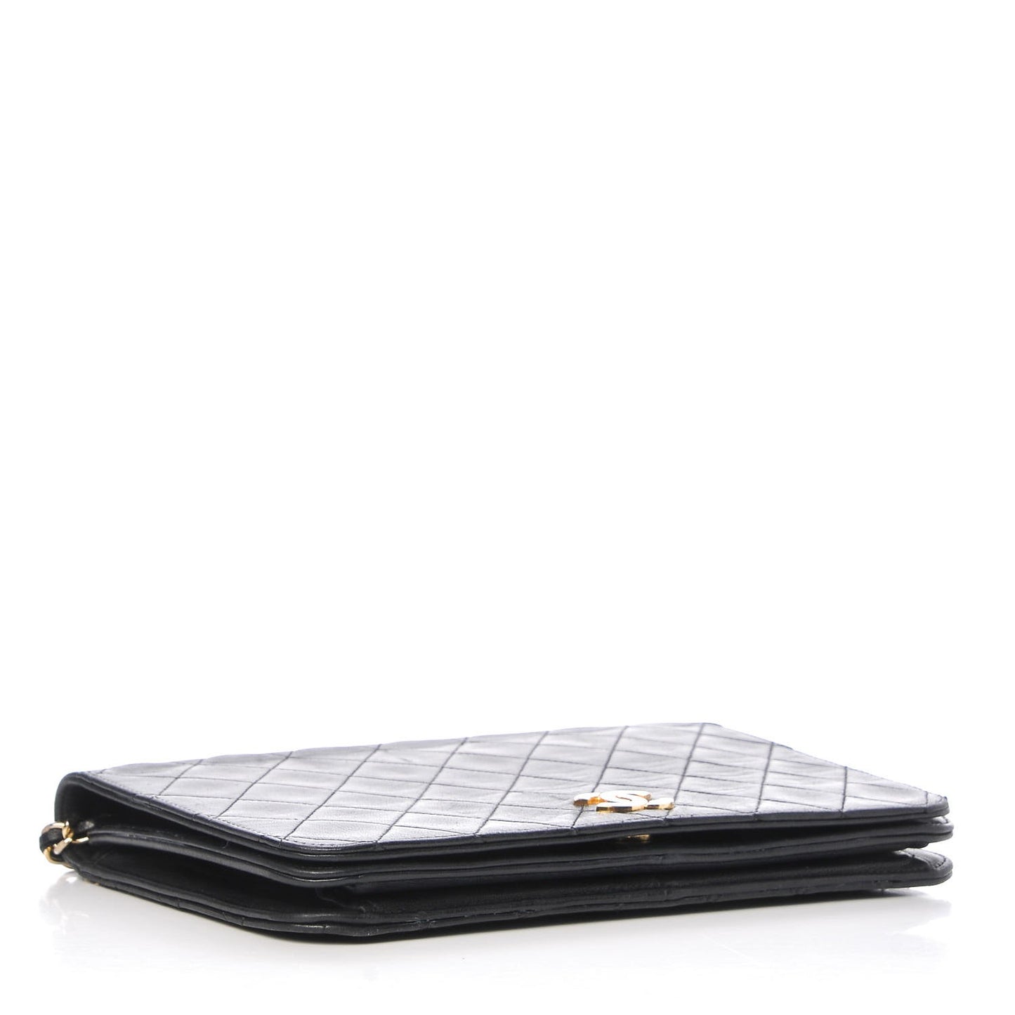 Lambskin Quilted Small Single Flap Black
