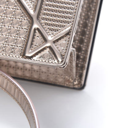 Christian Dior Metallic Patent Micro-Cannage Medium Diorama Flap Bag Pink 15 of 17
