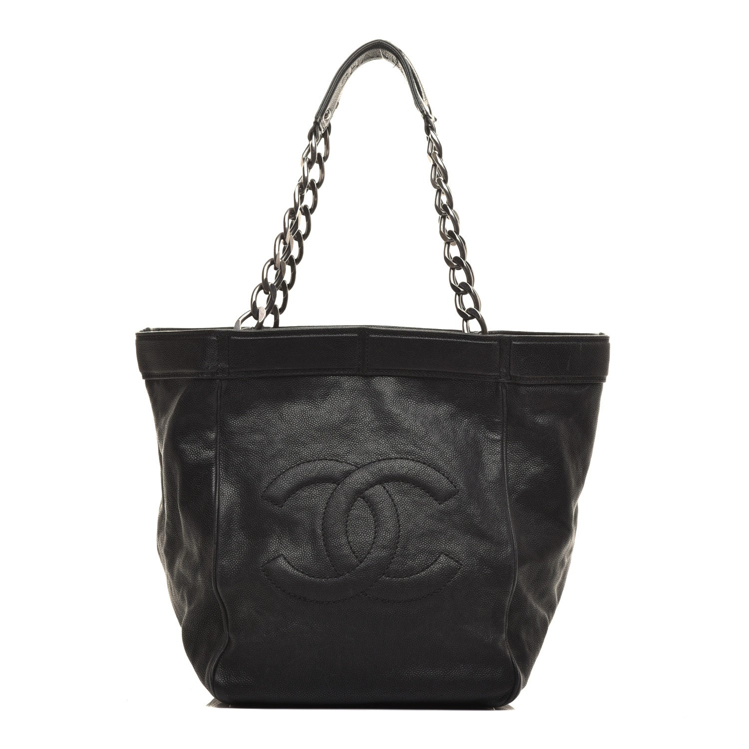 Chanel Distressed Caviar Outdoor Ligne Tote Black 1 of 9