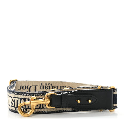 Christian Dior Canvas Embroidered Shoulder Strap Blue 1 of 4
