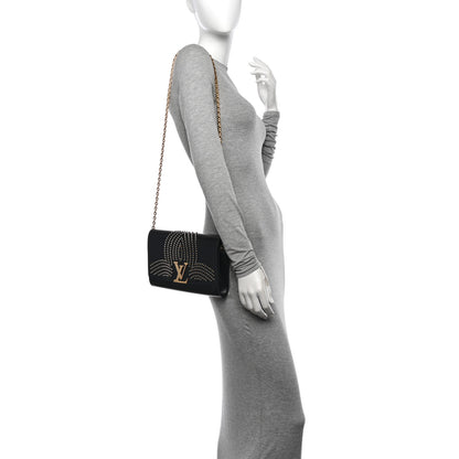 Louis Vuitton Calfskin Fleur De Lys Pochette Chain Louise Black 2 of 12