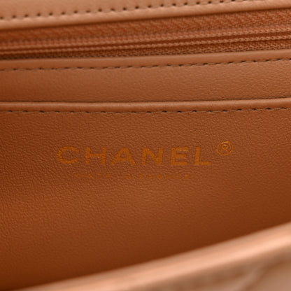 Chanel Lambskin Quilted Mini Top Handle Rectangular Flap Beige 7 of 12