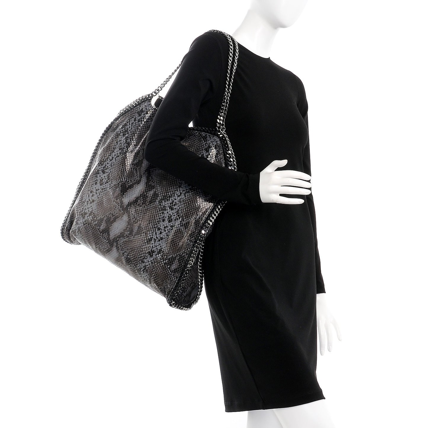 Eco Python Big Falabella Tote Dark Grey